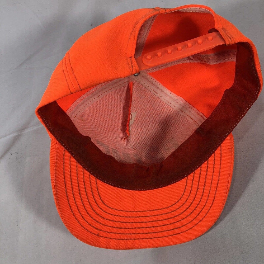 VINTAGE PRIME DESIGN SERVICES HAT CAP SNAPBACK NEON ORANGE USA MADE TRUCKER OSFM - Picture 10 of 14